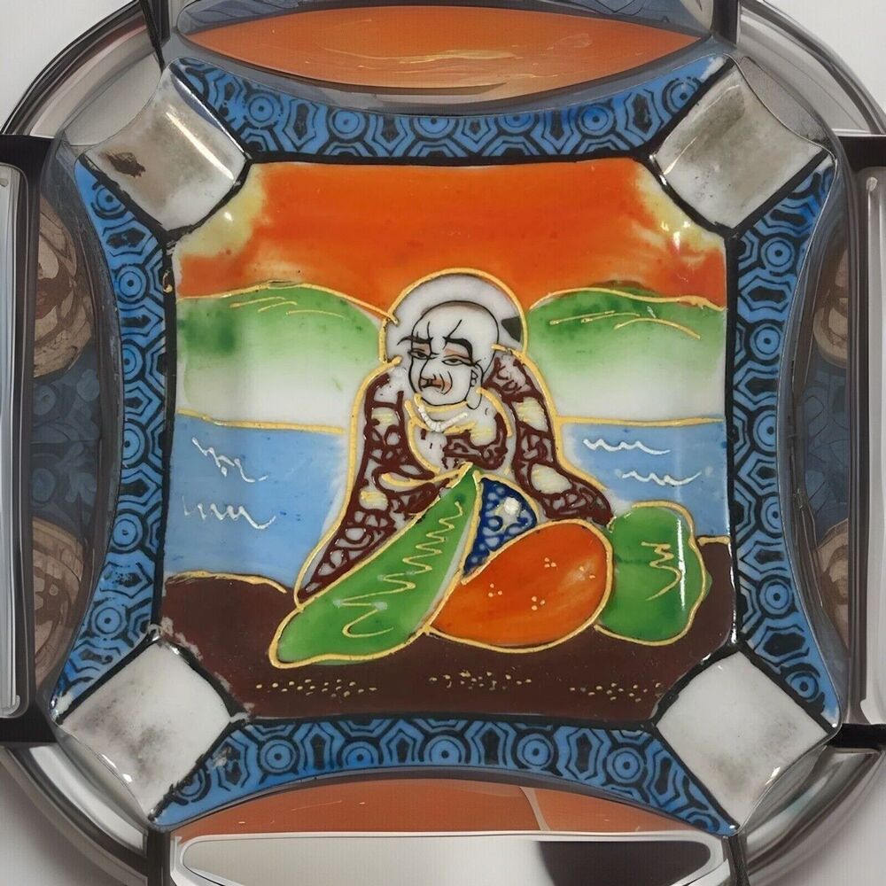Trinket tray Bowl Hand Painted Decor Japan Japanese MCM Vintage Retro Asian
